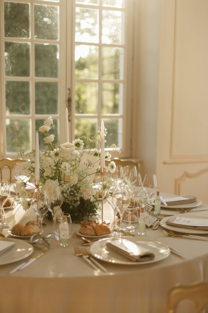 Decoration de tables au mariage du chateau d'Art sur Meurthe