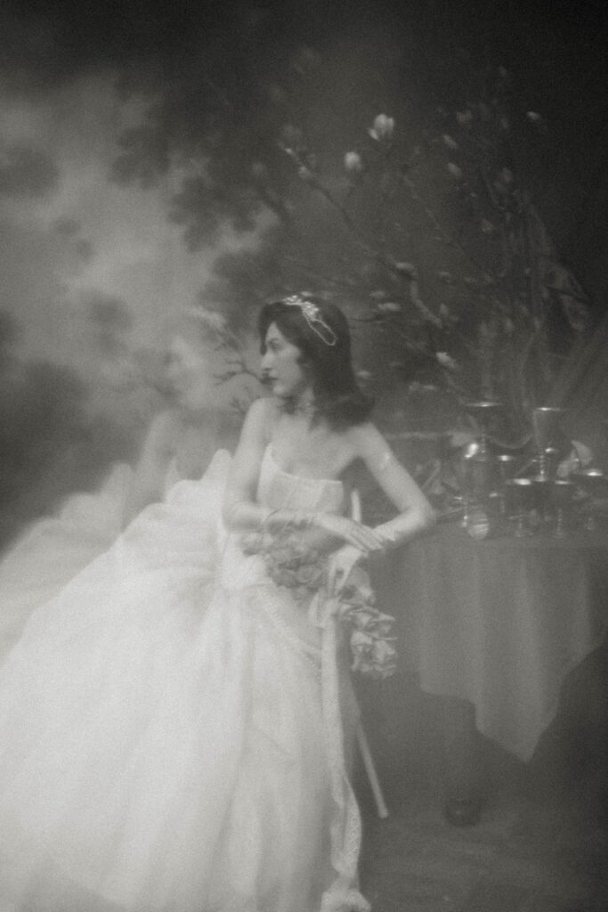 poetic wedding photography France bride soft focus dreamlike portrait